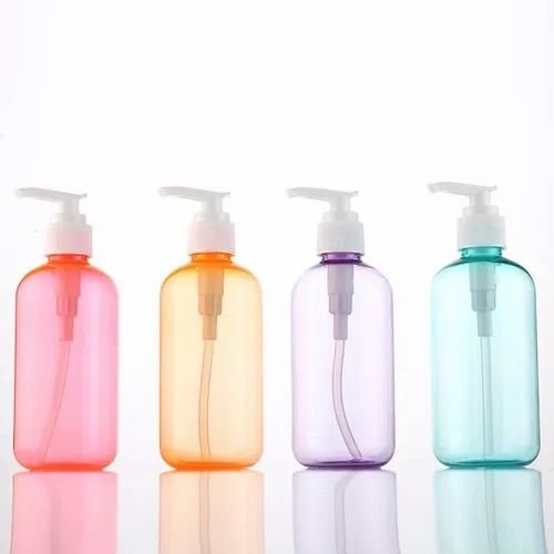 Round Transparent Plastic Shampoo Bottles